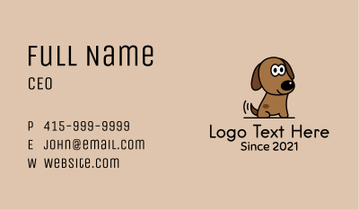 Brown Pet Puppy Business Card