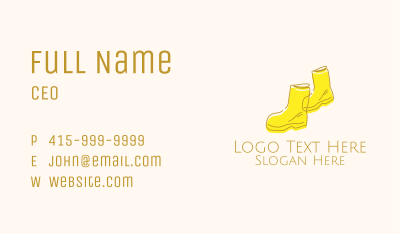 Simple Yellow Rain Boots Business Card