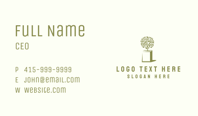 Tree Leaf Book Business Card Image Preview