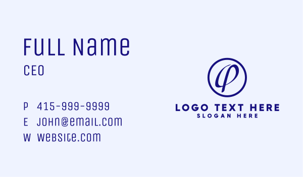 Blue A & O Monogram  Business Card Design Image Preview
