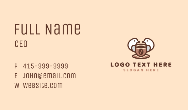 Dove Coffee Shop Business Card Design Image Preview