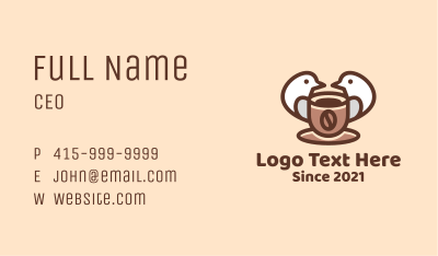 Dove Coffee Shop Business Card