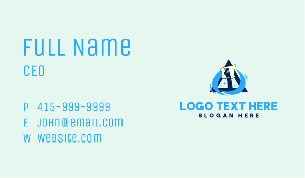 Hand Wipe Clean Triangle Business Card Design Image Preview