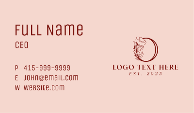 Classic Floral Letter O Business Card Image Preview