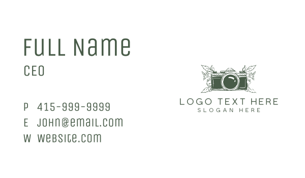 Camera Photography Plant  Business Card Design Image Preview