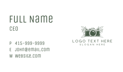 Camera Photography Plant  Business Card Image Preview