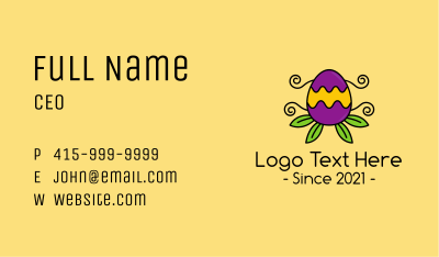 Ornamental Plant Easter Egg Business Card Image Preview