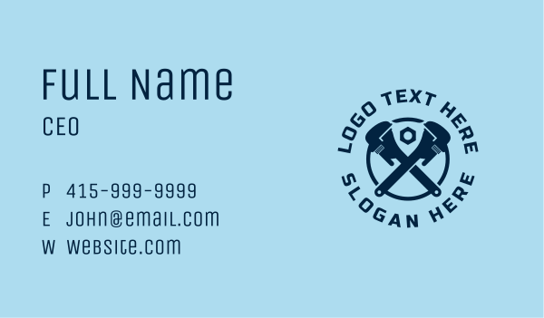 Wrench Handyman Plumber Badge Business Card Design Image Preview