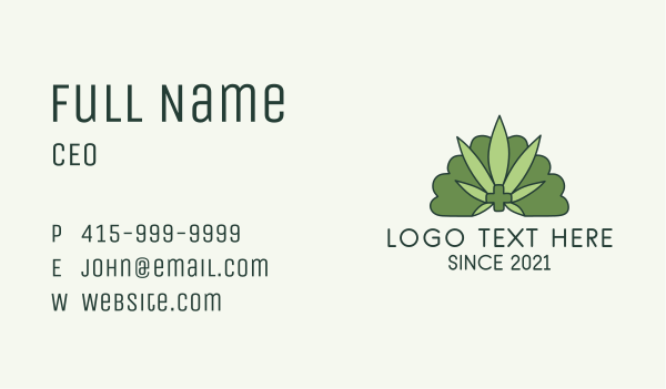Green Medical Weed  Business Card Design Image Preview