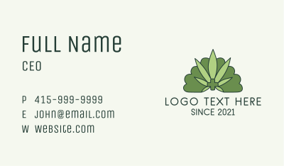 Green Medical Weed  Business Card Image Preview