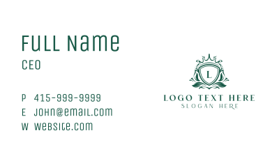 Eco Royal Shield Business Card Image Preview