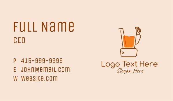 Tropical Orange Blender Business Card Design Image Preview