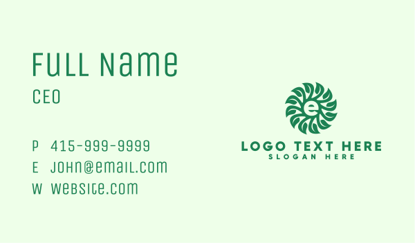 Eco Gardening Letter E Business Card Design Image Preview