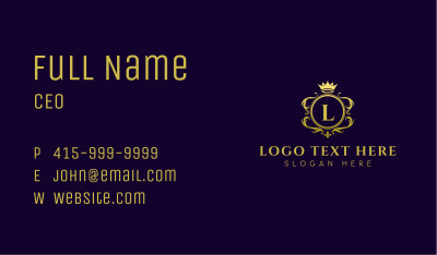 Royal Ornate Crown Lettermark Business Card Image Preview