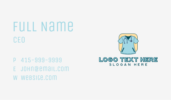 Medical Scrubs Uniform Business Card Design Image Preview