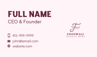 Aesthetic Floral Spa Letter F Business Card Image Preview