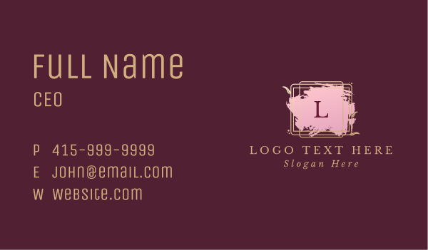Leaf Frame Lettermark Business Card Design Image Preview