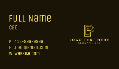 Premium Corporate Business Letter P Business Card Image Preview