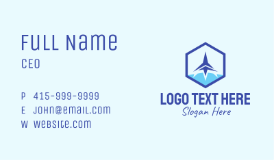 Hexagon Jet Plane Business Card Image Preview