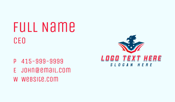 Patriotic American Eagle  Business Card Design Image Preview