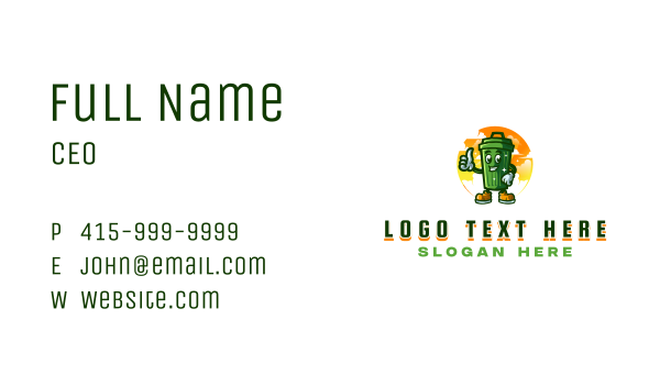 Garbage Cleaning Maintenance Business Card Design Image Preview