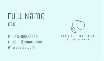 Blue Elephant Monoline Business Card Image Preview