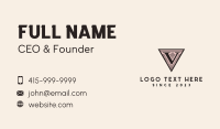 Etched Triangle Letter V Business Card Design