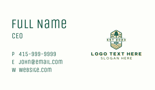 Landscaping Shovel Garden Business Card Design Image Preview