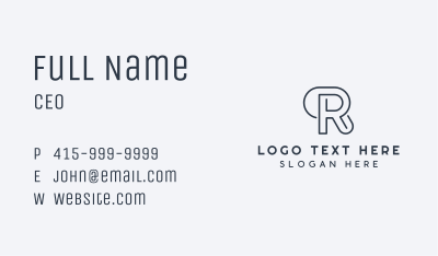 Generic Company Studio Letter R Business Card Image Preview