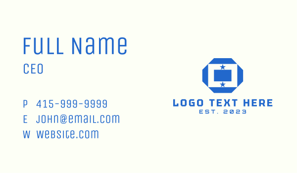Blue Star Letter O  Business Card Design Image Preview