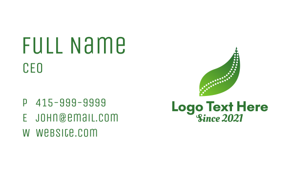 Natural Chiropractor Leaf  Business Card Design Image Preview