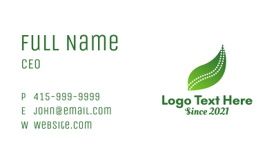 Natural Chiropractor Leaf  Business Card Image Preview