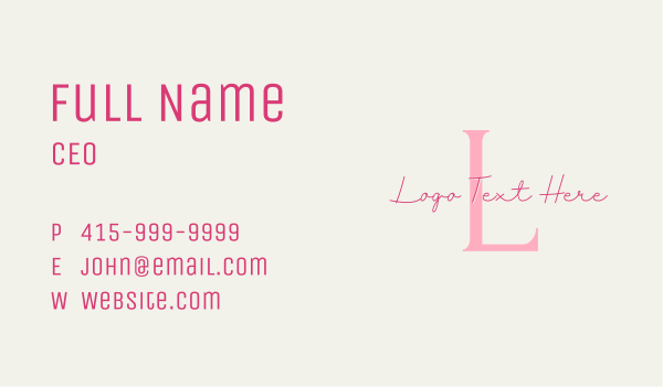 Elegant Feminine Lettermark Business Card Design Image Preview