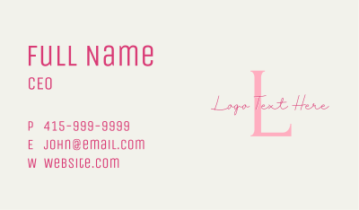 Elegant Feminine Lettermark Business Card Image Preview