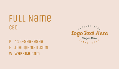 Retro Quirky Wordmark Business Card Image Preview