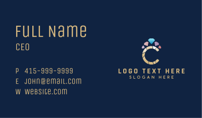 Jewel Ring Letter C Business Card Image Preview