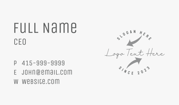 Hipster Arrow Wordmark Business Card Design Image Preview