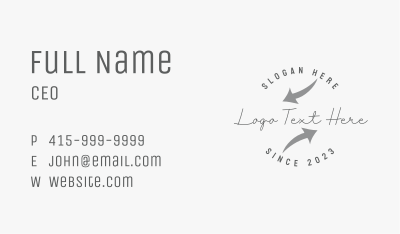 Hipster Arrow Wordmark Business Card Image Preview