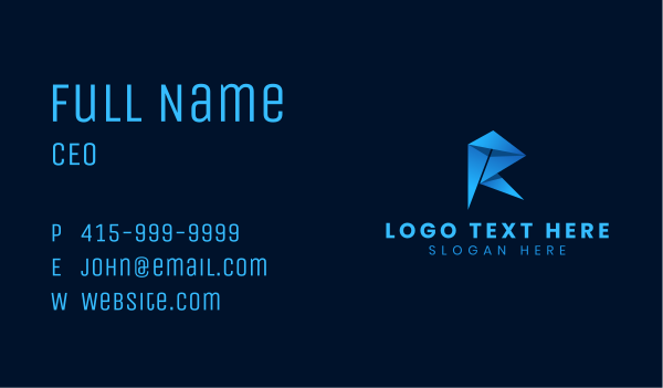 Professional Startup Origami Business Card Design Image Preview