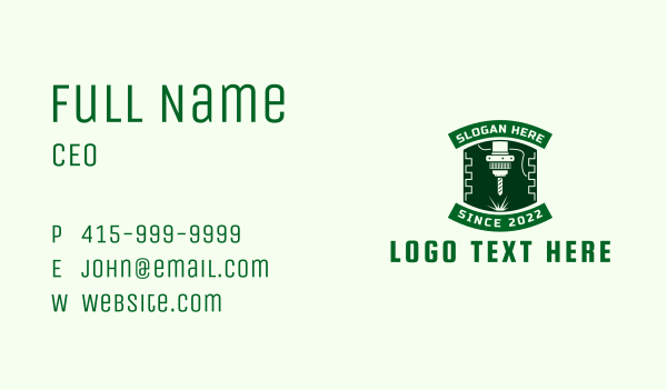 Green Industrial Machine Business Card Design Image Preview