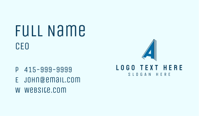Blue Cartoon Letter A Business Card Image Preview