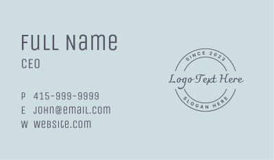 Stylish Business Round Wordmark Business Card Image Preview