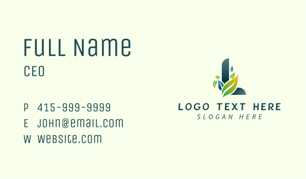 Letter L Leaf Herb Business Card Design Image Preview