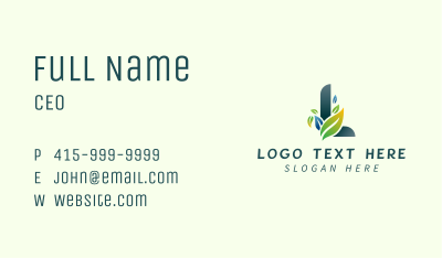 Letter L Leaf Herb Business Card Image Preview