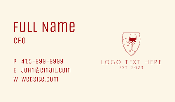 Wine Hand Bar  Business Card Design Image Preview