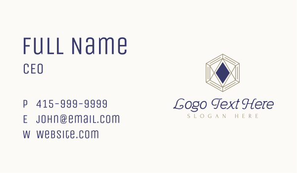 Vintage Diamond Jewelry Business Card Design Image Preview