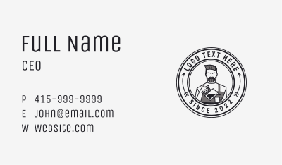 Hipster Barista Coffee Shop  Business Card