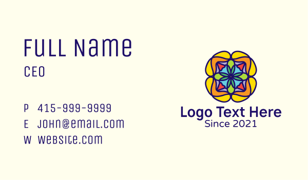 Colorful Flower Decoration Business Card Design Image Preview