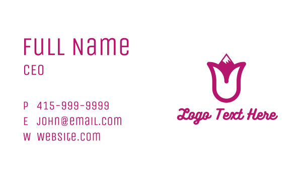 Pink Tulip Mountain Business Card Design Image Preview
