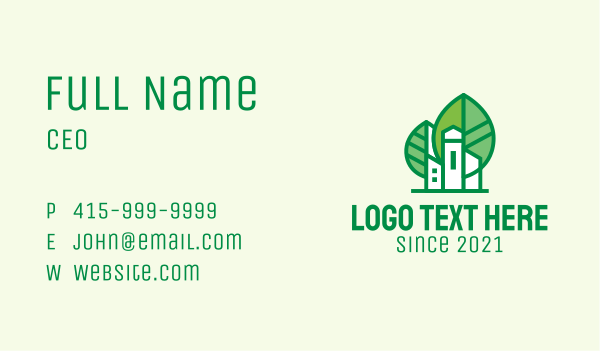 Eco Friendly Mansion  Business Card Design Image Preview